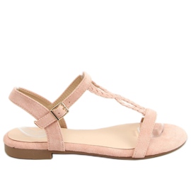 Sandali in camoscio rosa Z5721 Rosa