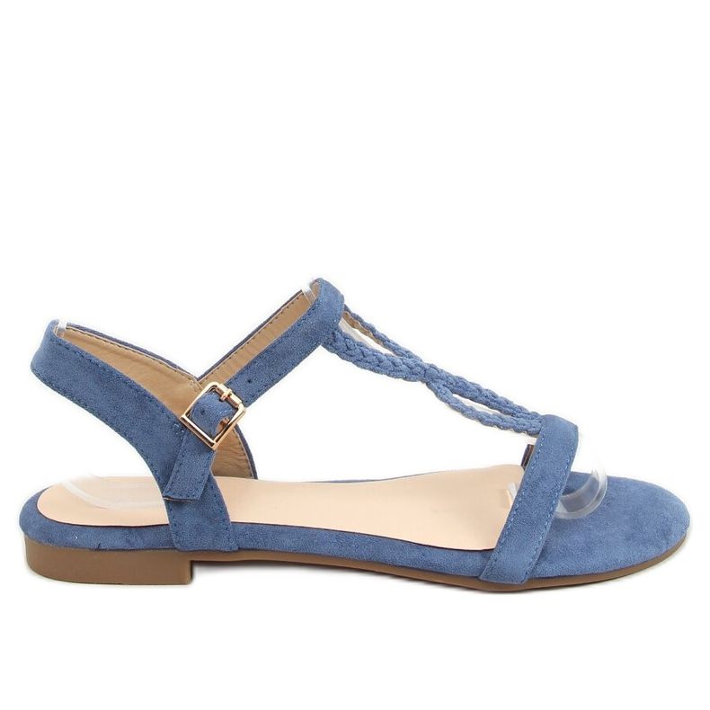 Z5721 Sandali blu in camoscio blu cowboy