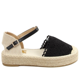 Espadrillas in pizzo nero 919-4 Black