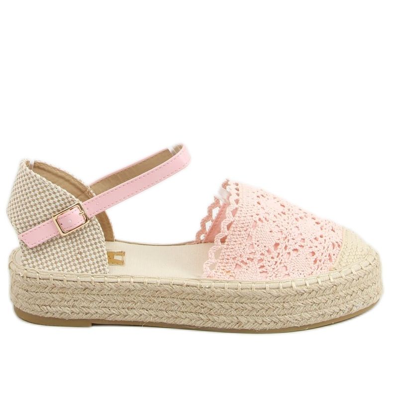 Espadrillas in pizzo rosa 919-4 Pink