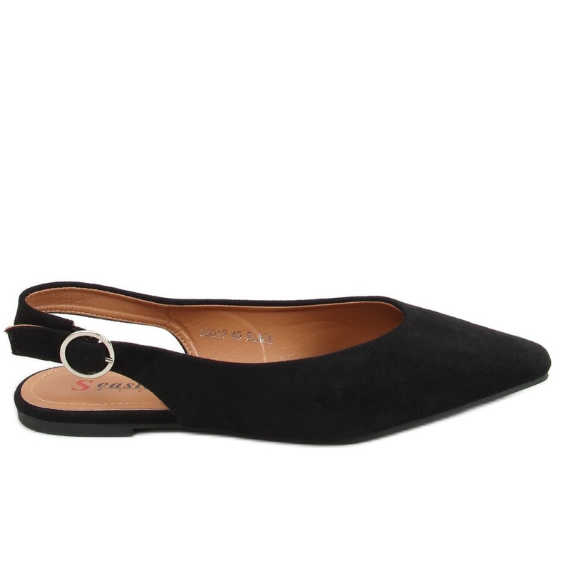 Ballerine nere con tacco aperto SD01P Black nero