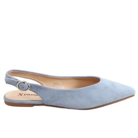 Ballerine con tacco aperto blu SD01P Denim Blue
