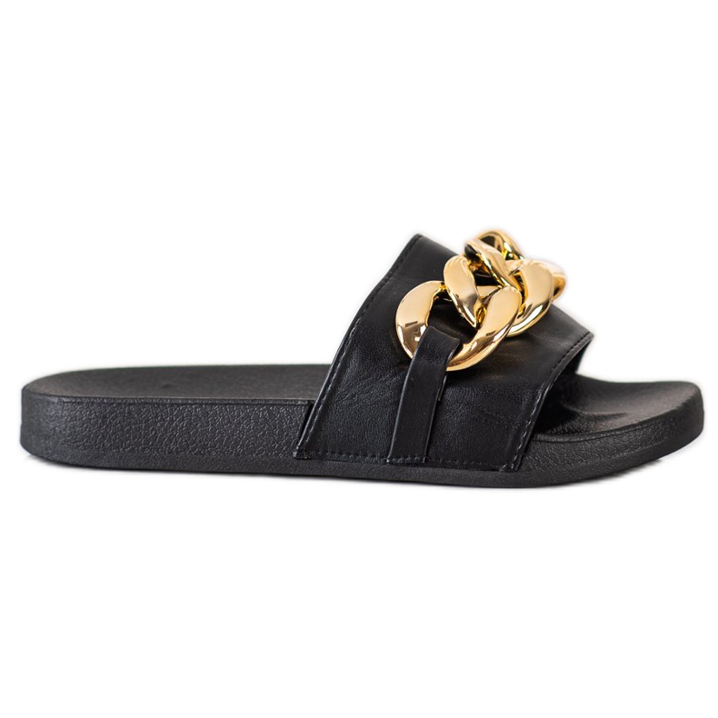 SHELOVET Pantofole Nere Con Ornamento nero
