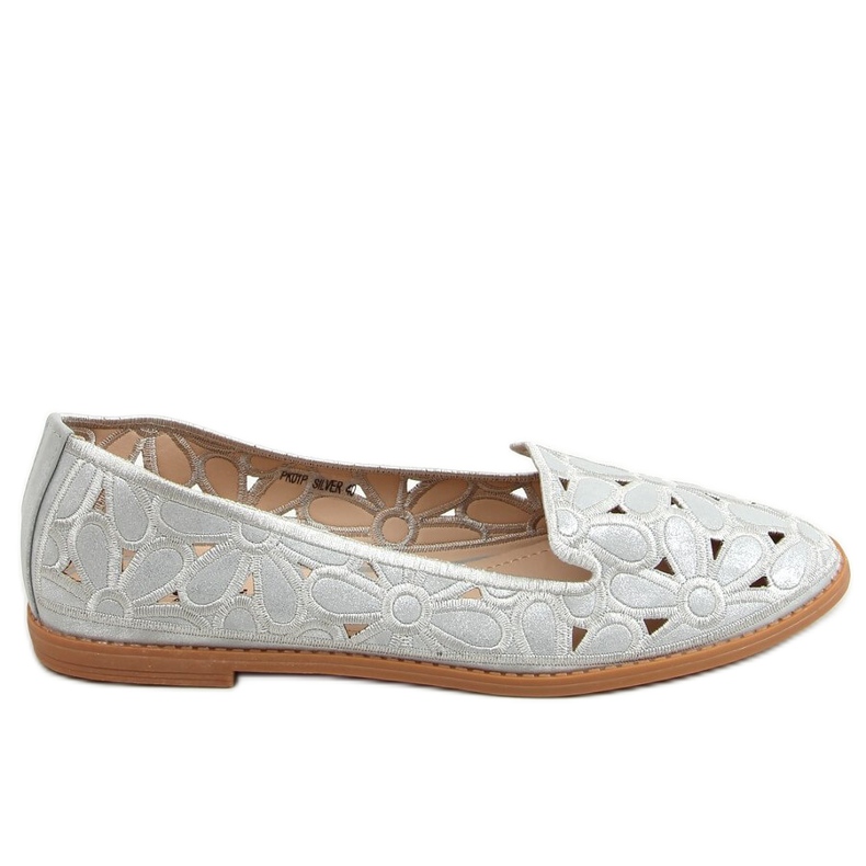 Ballerine traforate grigie PK01P Argento grigio