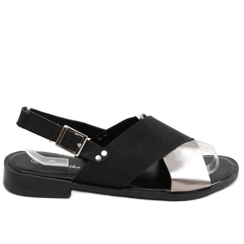 Sandali da donna neri S060117 Nero d'argento