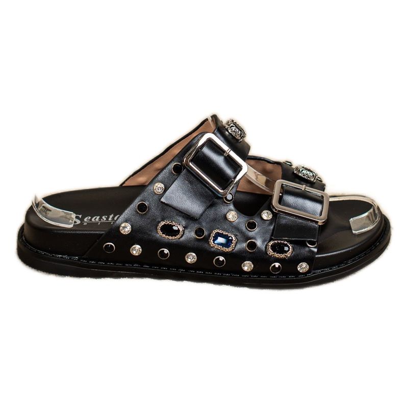 Seastar Pantofole Alla Moda Con Cristalli nero