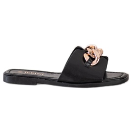 SHELOVET Pantofole Con Decorazione Dorata nero