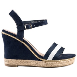 Kayla Sandali con tacco alto blu navy blu