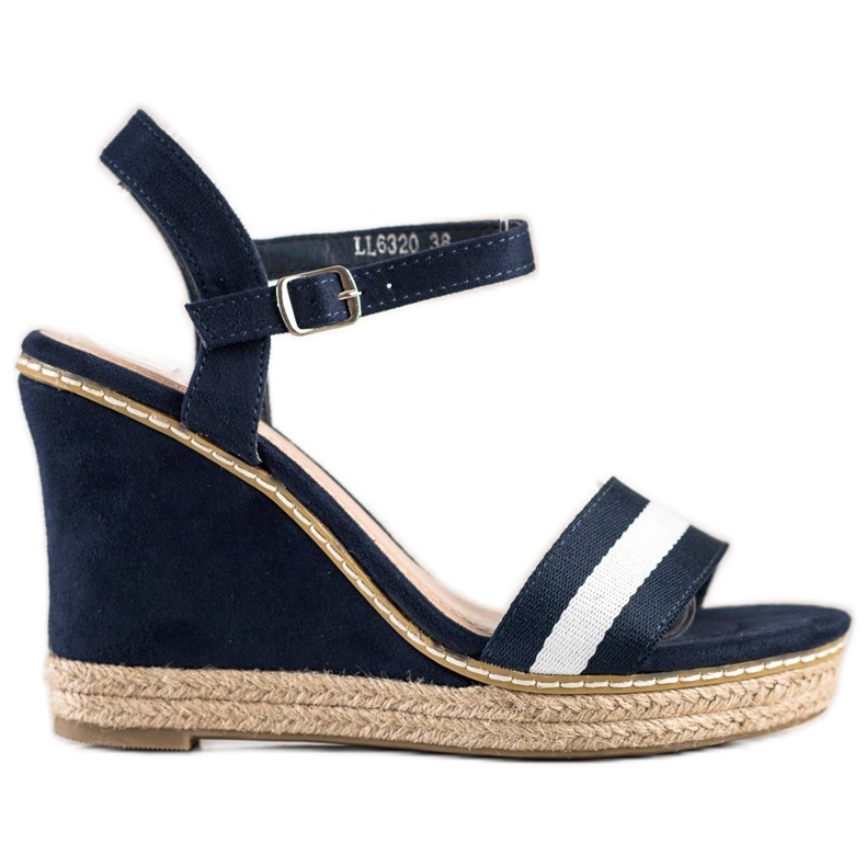 Kayla Sandali con tacco alto blu navy blu