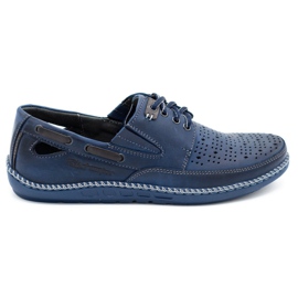 Polbut Scarpe da uomo, mocassini traforati J69L blu navy