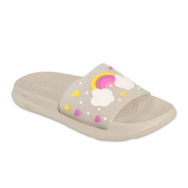 Pantofole in schiuma per bambini Befado - grigie 152Y005 beige multicolore