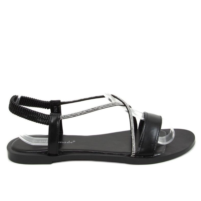 Sandali neri con zirconi 6793 Black nero