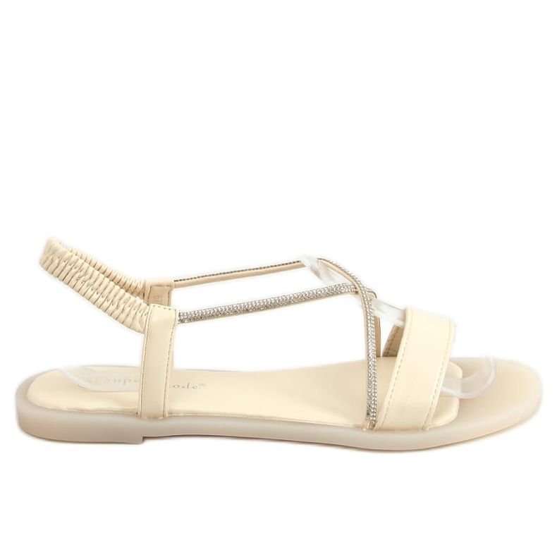 Sandali con zirconi beige 6793 Beige