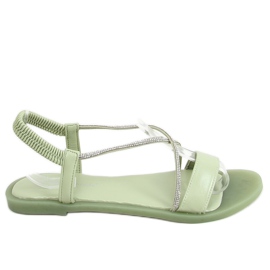 Sandali con zirconi acquamarina 6793 Green verde