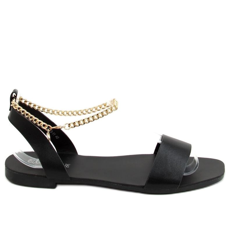 Sandali neri con catena HY23-11 Black nero