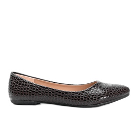 Ballerine in vernice marrone con motivo in pelle di coccodrillo Mozzare