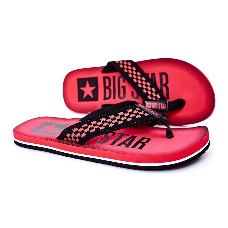 Infradito da uomo Big Star HH174811 Rosso nero