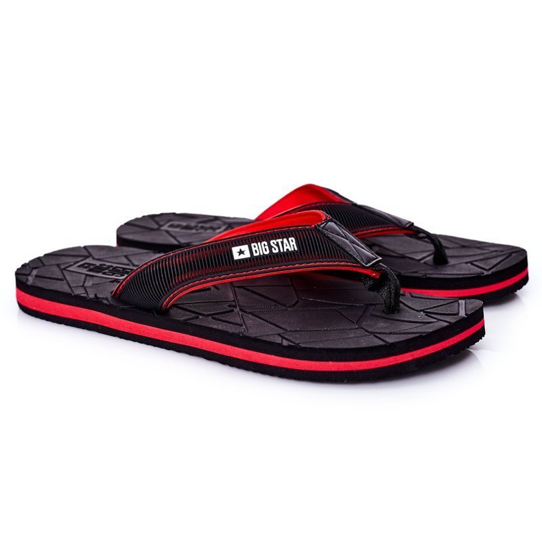 Infradito da uomo nero Big Star HH174820 rosso