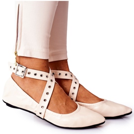 Ballerine pieghevoli in pelle Lu Boo Beige