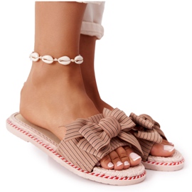 PS1 Pantofole di gomma marrone Gabriell con fiocco