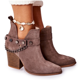 Stivali di velluto su una barra Lewski Shoes 2880 Brown marrone