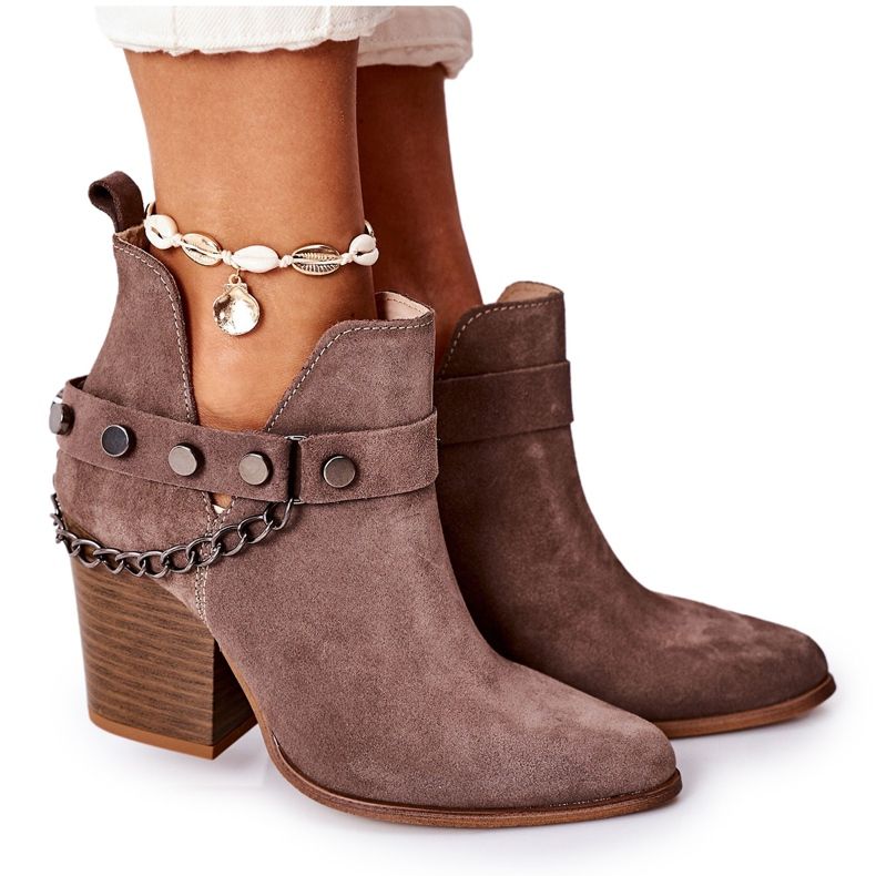 Stivali di velluto su una barra Lewski Shoes 2880 Brown marrone