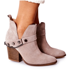 Stivaletti in pelle scamosciata su un bar Lewski Shoes 2880 Cappuccino beige