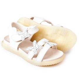 Apawwa Sandali Bambini Con Farfalle Bianco Malvika Velcro