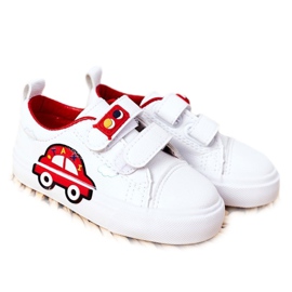 Apawwa Sneakers Bambini Con Velcro Taxi Bianco e Rosso bianca