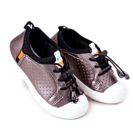 Scarpe da ginnastica per bambini slip-on argento da gioco nero grigio