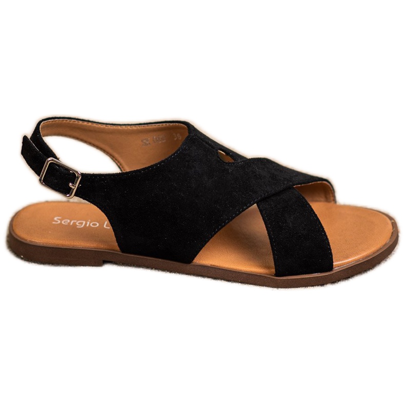 Sergio Leone Sandali neri piatti nero