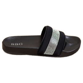 SHELOVET Ciabatte Con Cubic Zirconia nero