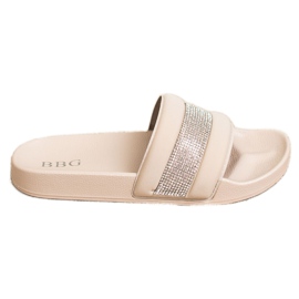 SHELOVET Ciabatte Con Cubic Zirconia beige