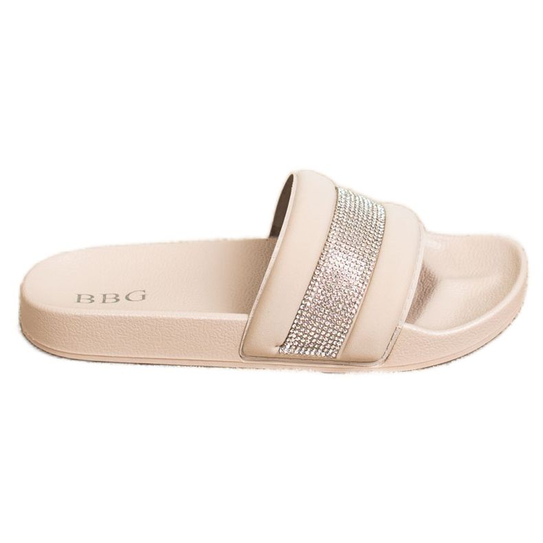SHELOVET Ciabatte Con Cubic Zirconia beige