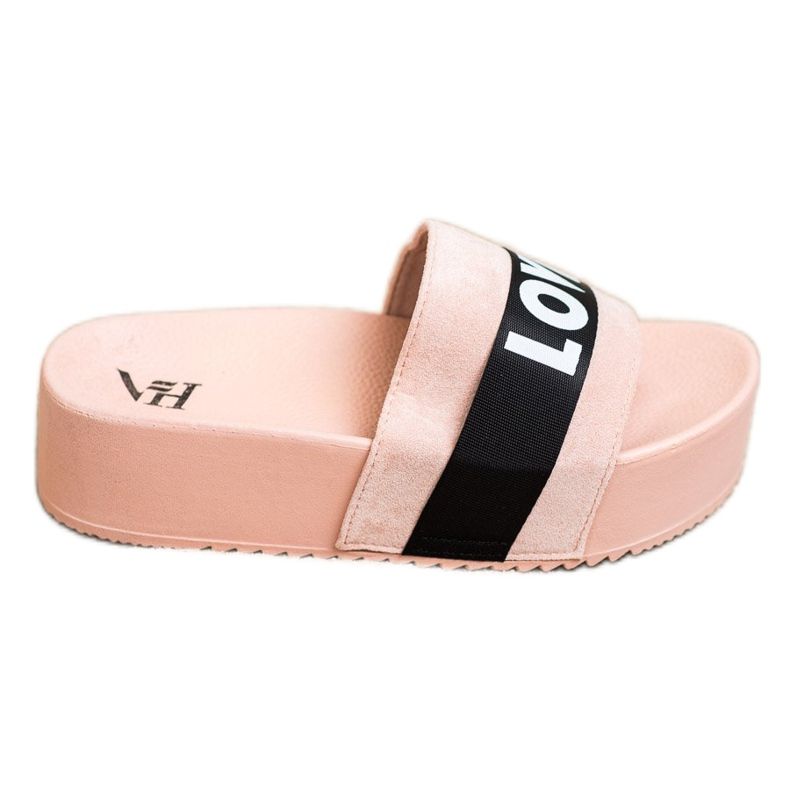 SHELOVET Pantofole sulla piattaforma dell'amore rosa