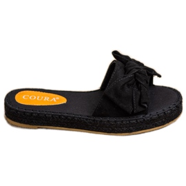 Coura Pantofole Espadrillas Con Fiocco nero
