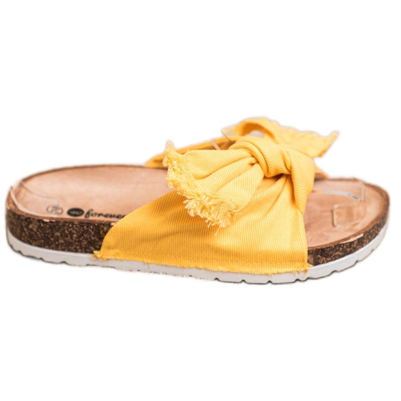 Forever Folie Comode pantofole in tessuto giallo