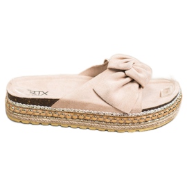 SHELOVET Pantofole Espadrillas Con Fiocco beige