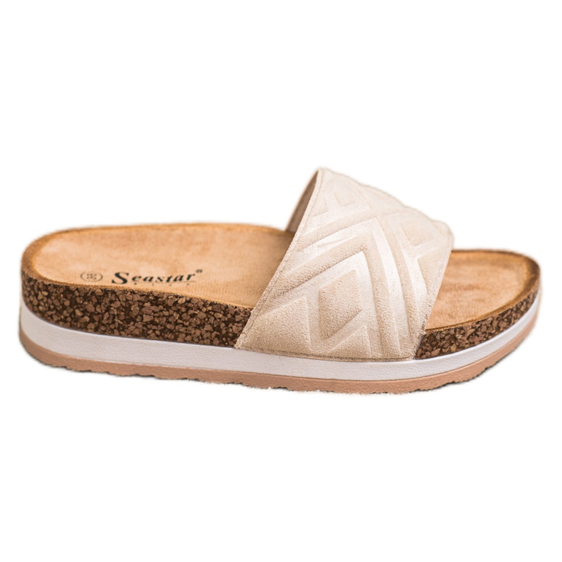 Seastar Pantofole classiche in pelle scamosciata beige