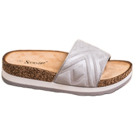 Seastar Pantofole classiche in pelle scamosciata argento
