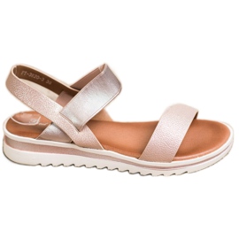 Best Shoes Sandali slip-on alla moda rosa d'oro