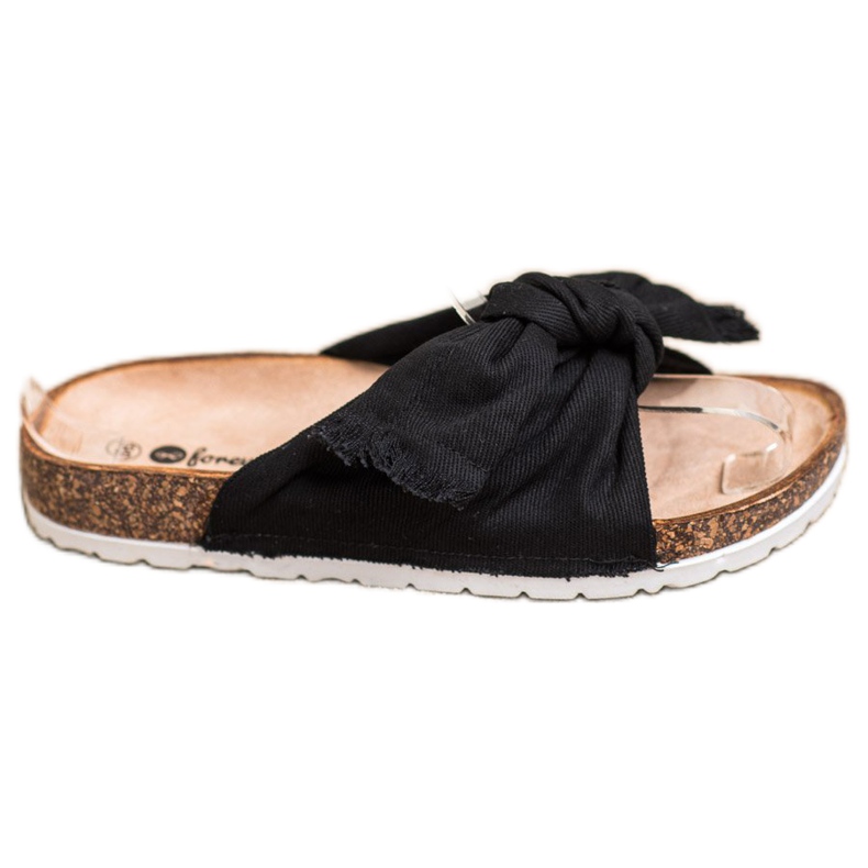 Forever Folie Comode pantofole in tessuto nero