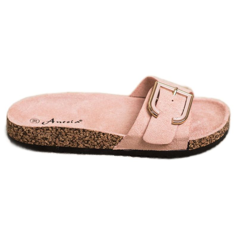 Anesia Paris Pantofole casual in pelle scamosciata rosa