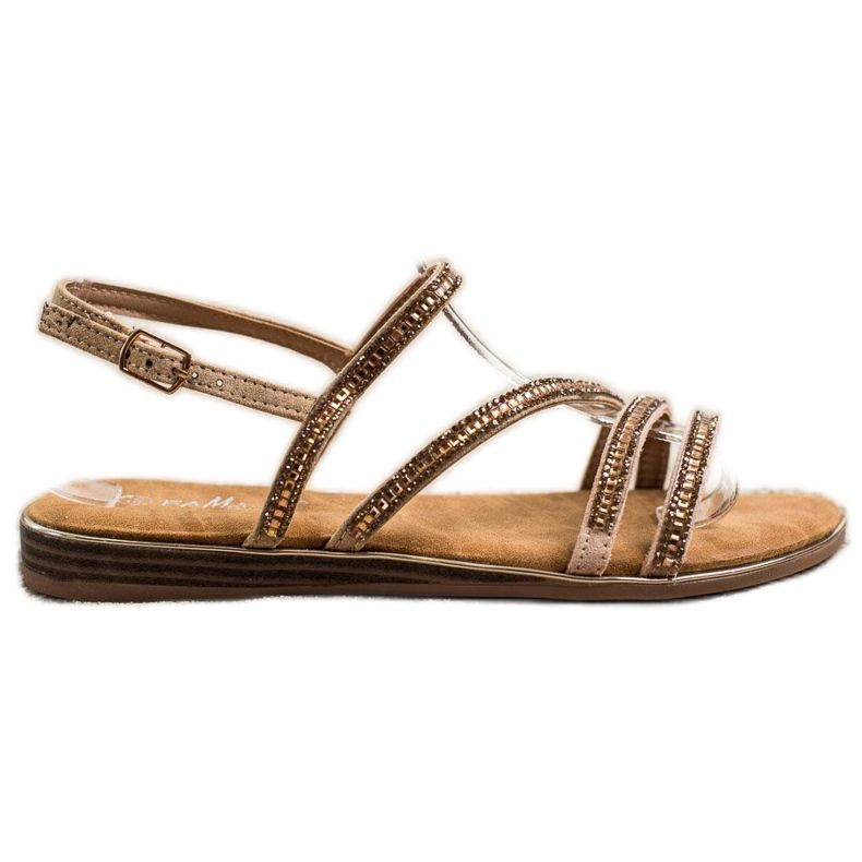 Fama Sandali flat eleganti d'oro