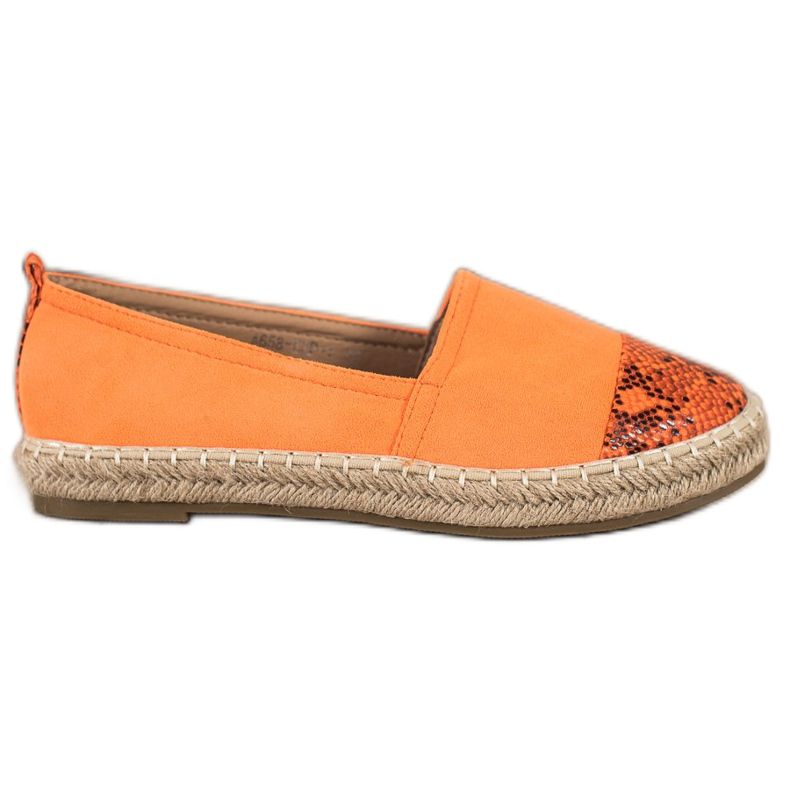 Bestelle Espadrillas con inserto stampa serpente arancia