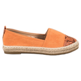 Bestelle Espadrillas con inserto stampa serpente arancia