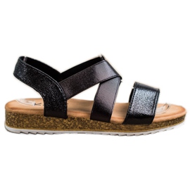 Kayla Sandali slip-on con elastico nero