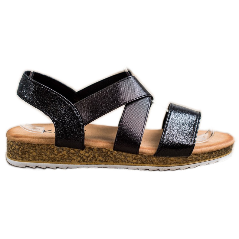 Kayla Sandali slip-on con elastico nero