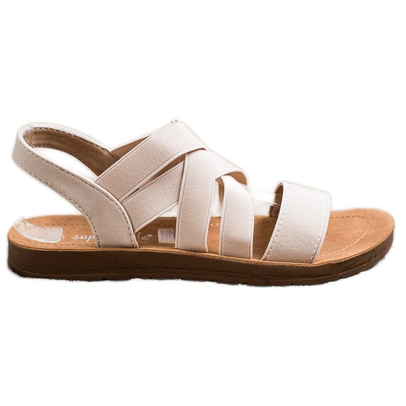 Super Mode Sandali slip-on con cinturini beige