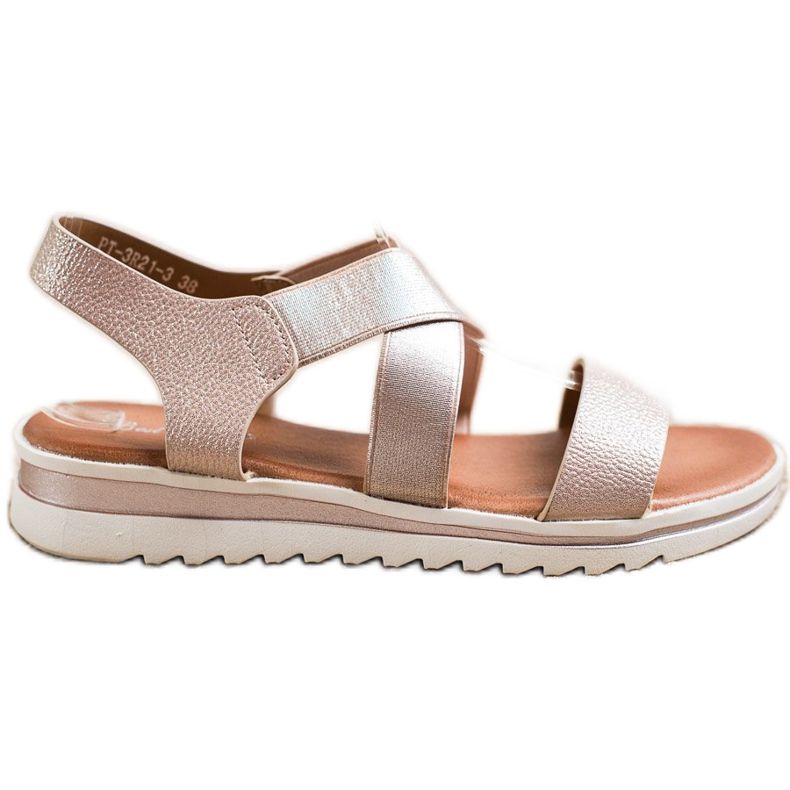 Best Shoes Sandali Slip-on Con Glitter d'oro
